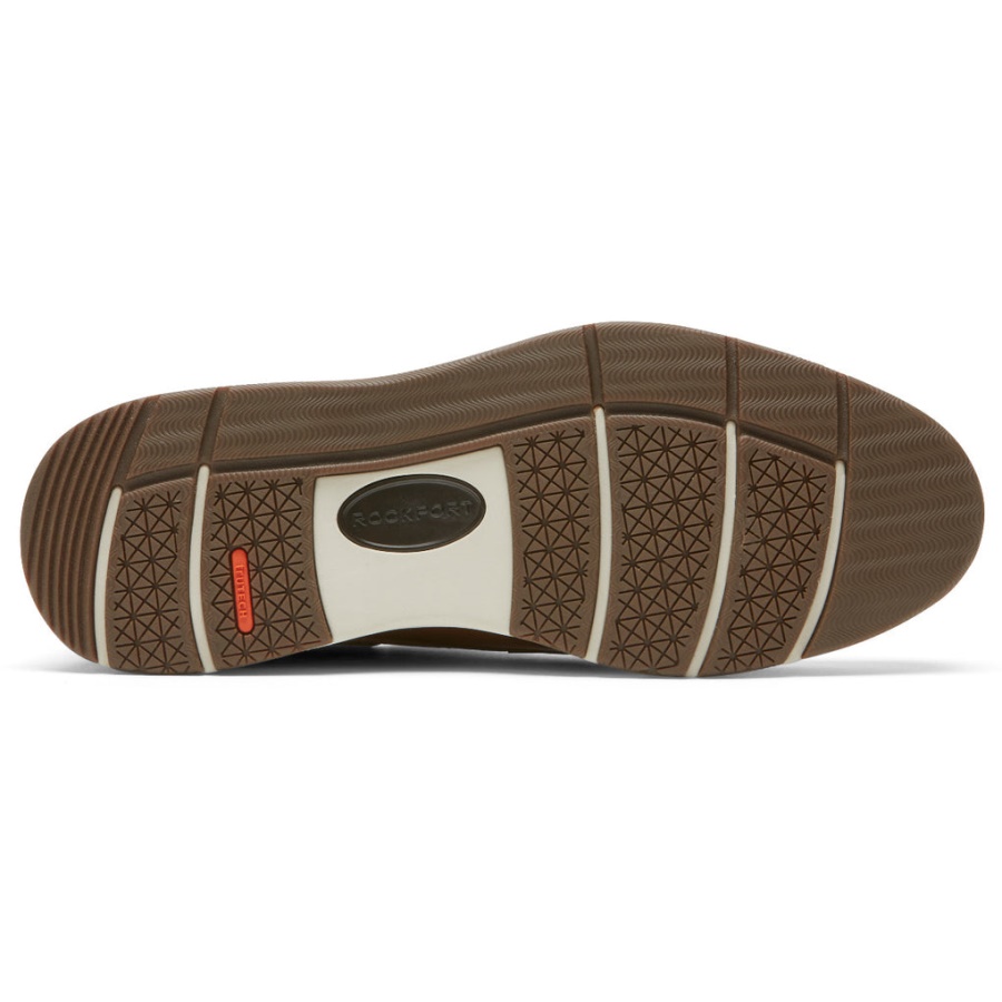 Rockport Menns Total Motion City Plain Toe Oxford Tan