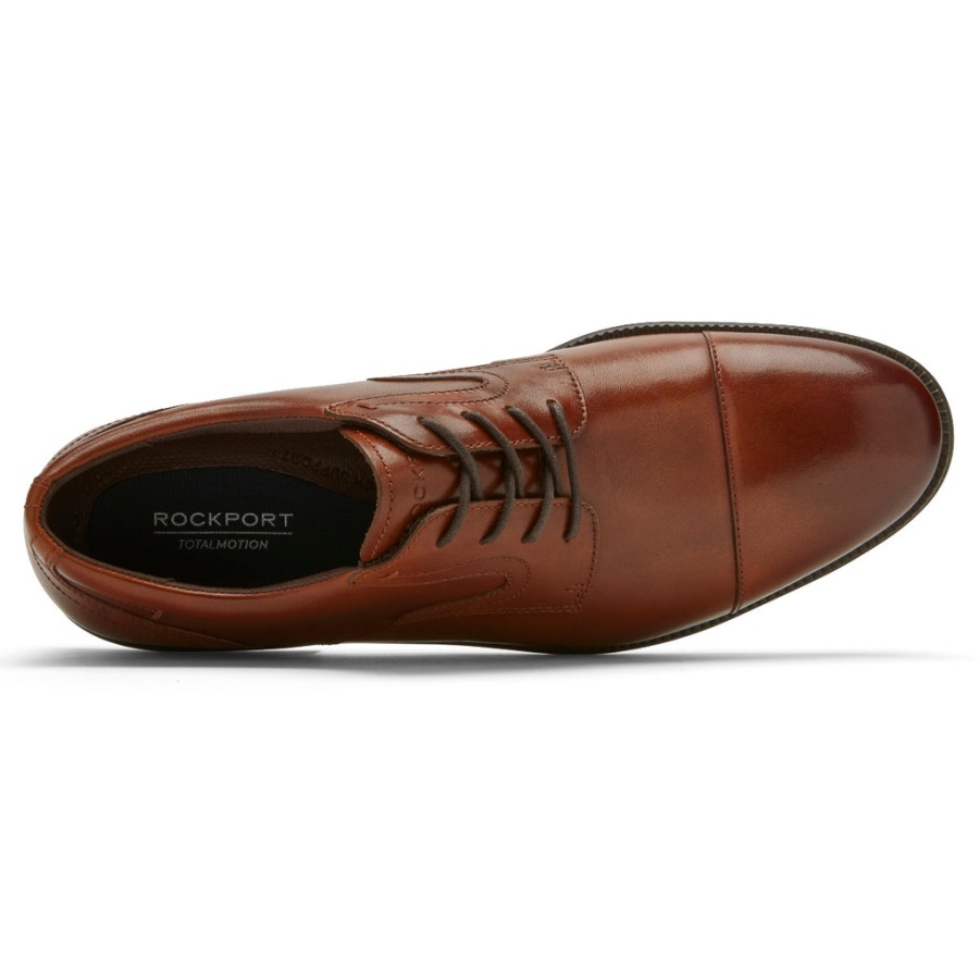 Rockport Menns Total Motion Dressport Cap Toe Oxford Tan