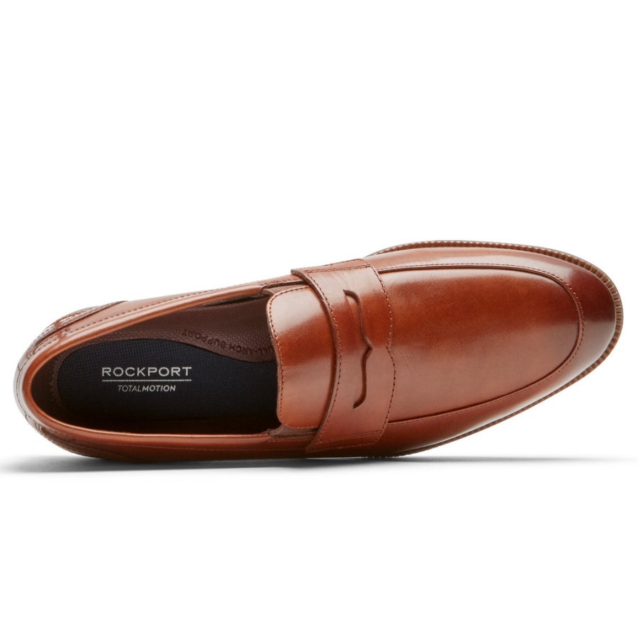 Rockport Menns Total Motion Dressport Penny Loafer Tan