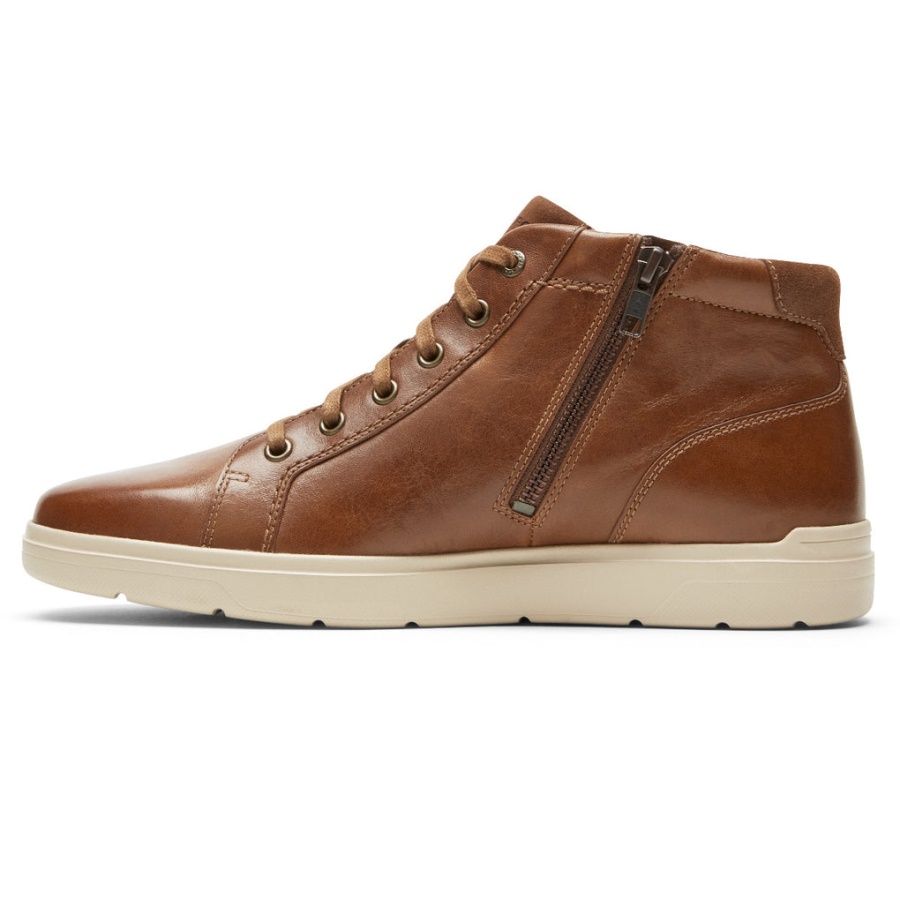 Rockport Menns Total Motion Lite Glidelås Sneaker Tan