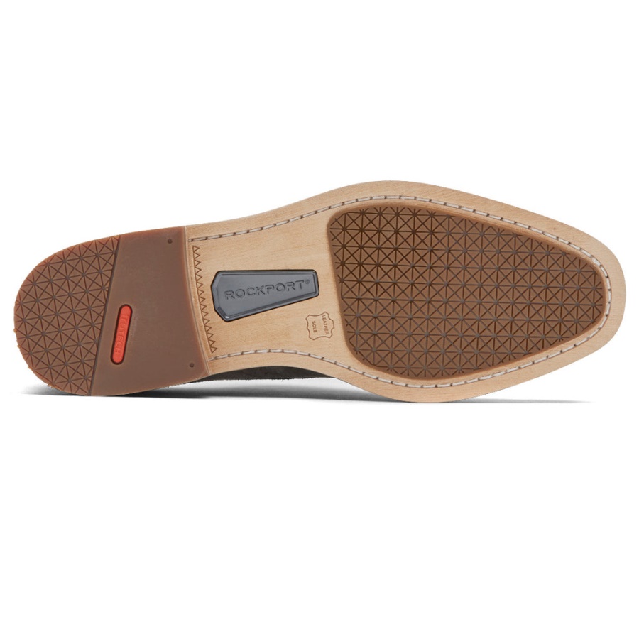 Rockport Herre Total Motion Kontor Vingetip Grå Semsket Skinn