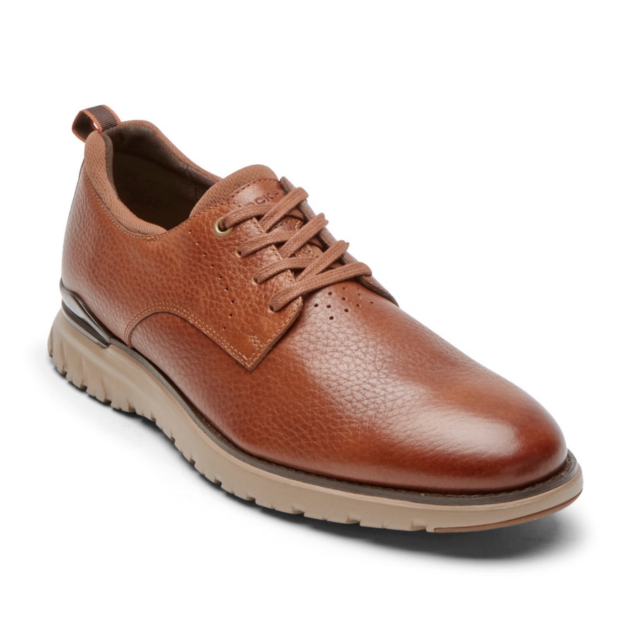 Rockport Menns Total Motion Sport Ren Tå Oxford Cognac Skinn