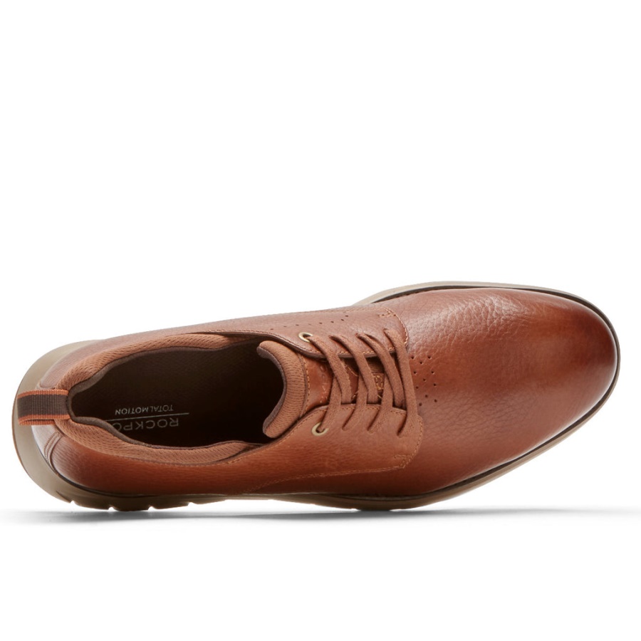 Rockport Menns Total Motion Sport Ren Tå Oxford Cognac Skinn