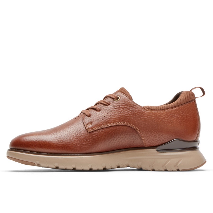 Rockport Menns Total Motion Sport Ren Tå Oxford Cognac Skinn