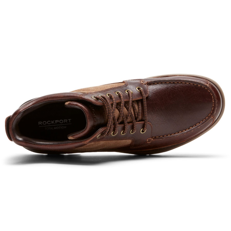 Rockport Menns Total Motion Trek Keota Støvel-vanntett Brunfarge