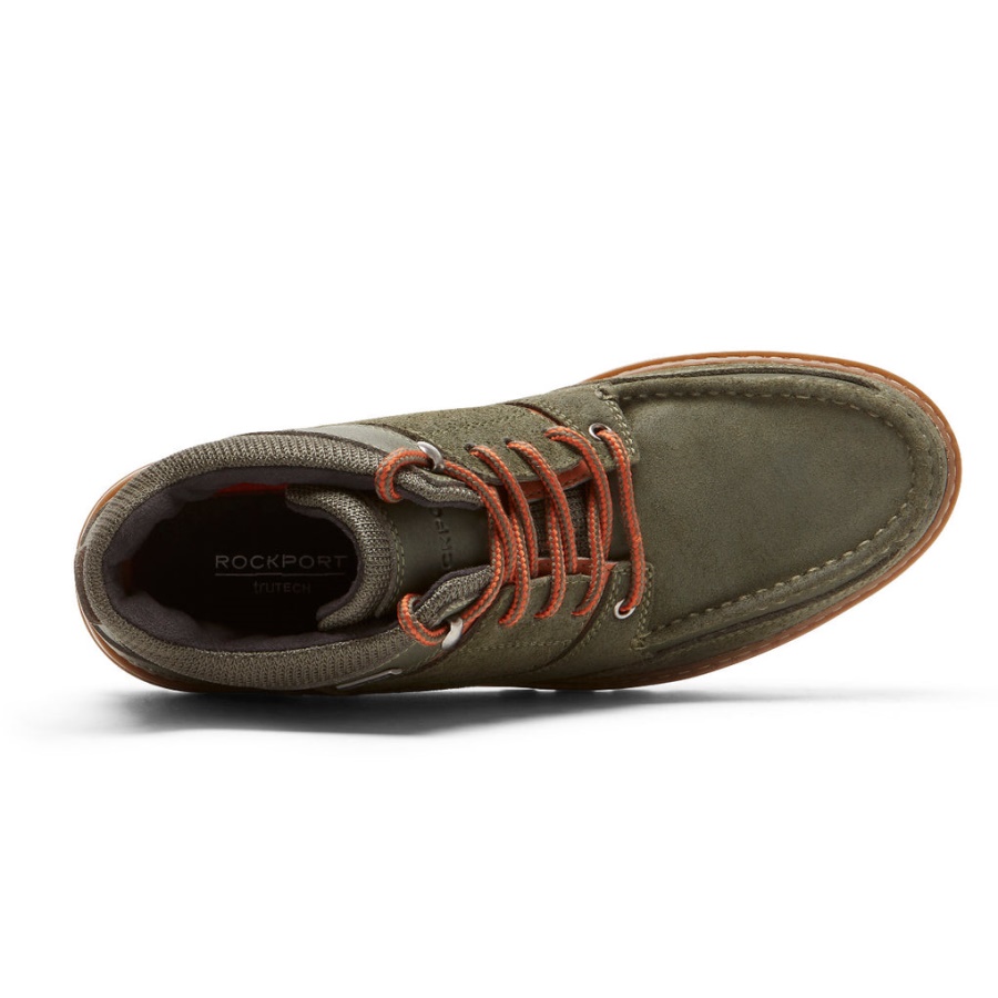 Rockport Menns Værklar Støvel-vanntett Kapers Semsket Skinn