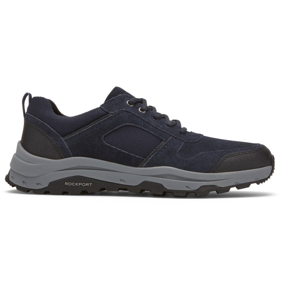 Rockport Menn Xcs Birchfield Ubal Trekker Ny Kjole Blues Semsket Skinn