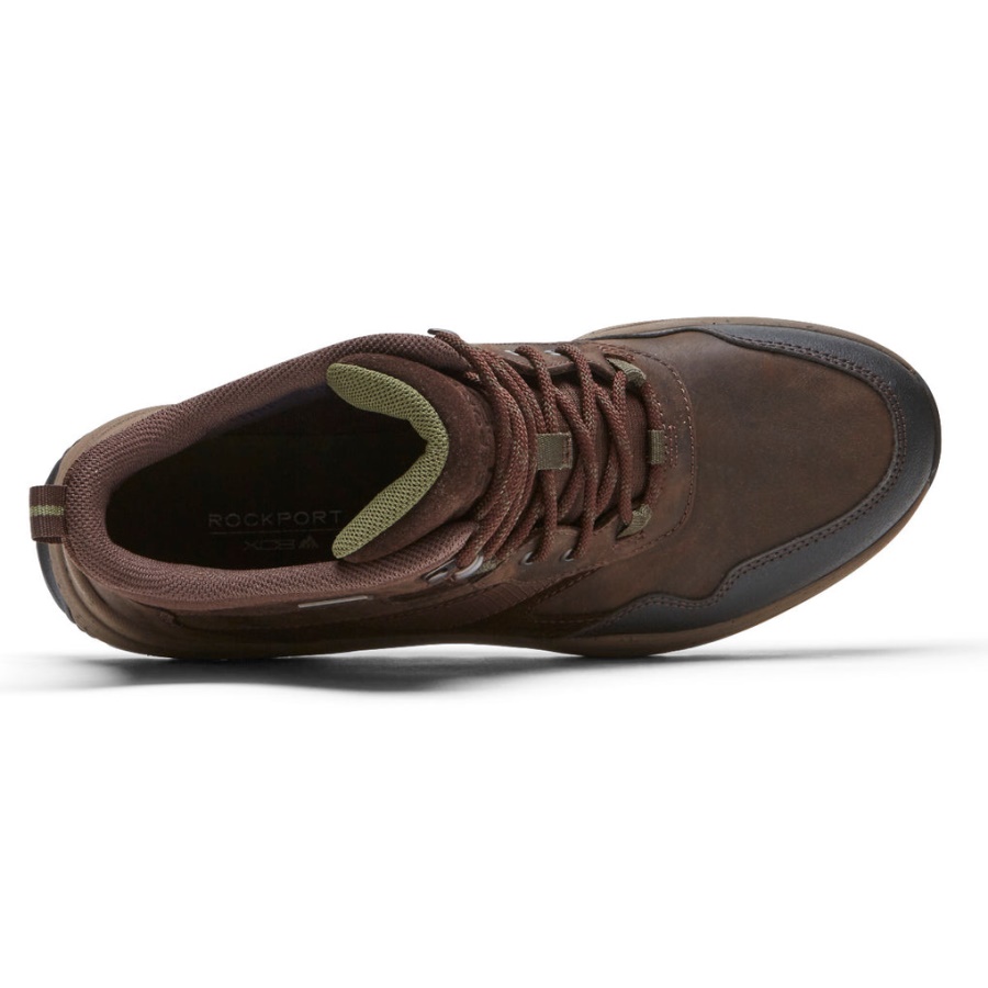 Rockport Menns Xcs Pathway Mid Boot-vanntett Java Skinn Semsket Skinn