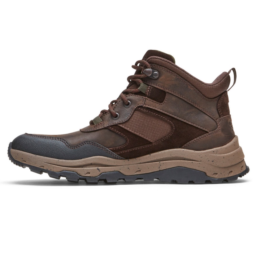 Rockport Menns Xcs Pathway Mid Boot-vanntett Java Skinn Semsket Skinn