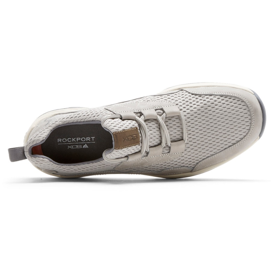 Rockport Menn Xcs Spruce Peak Slip-on Sneaker Stein Nubuck Mesh