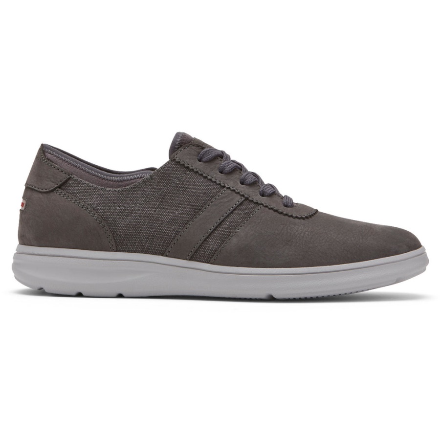 Rockport Menns Zaden 5-øye Ubal Sneaker Grå Nubuck Canvas