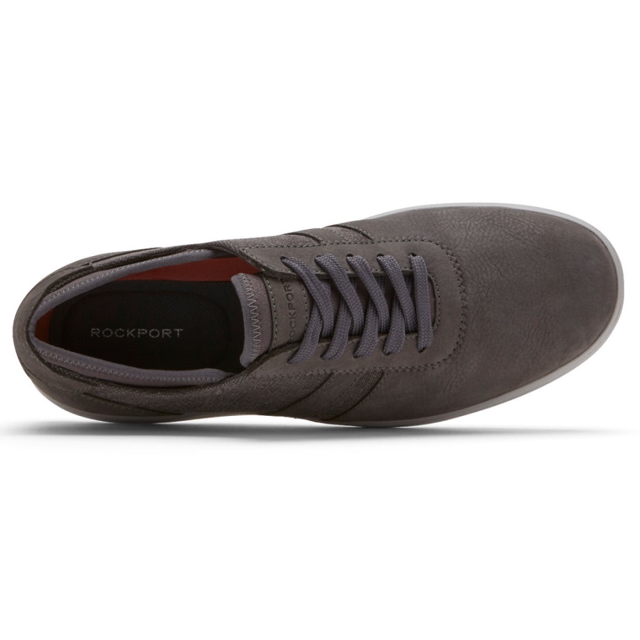 Rockport Menns Zaden 5-øye Ubal Sneaker Grå Nubuck Canvas