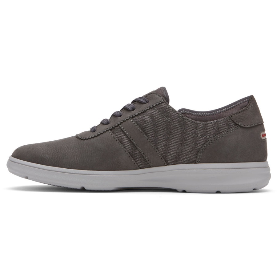 Rockport Menns Zaden 5-øye Ubal Sneaker Grå Nubuck Canvas