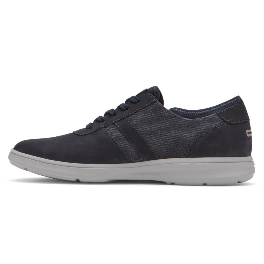 Rockport Menns Zaden 5-øye Ubal Sneaker Ny Kjole Blues Nubuck Canvas