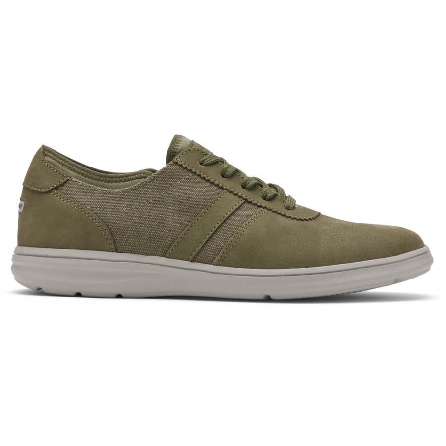 Rockport Menns Zaden 5-øye Ubal Sneaker Oliven Nubuck Canvas