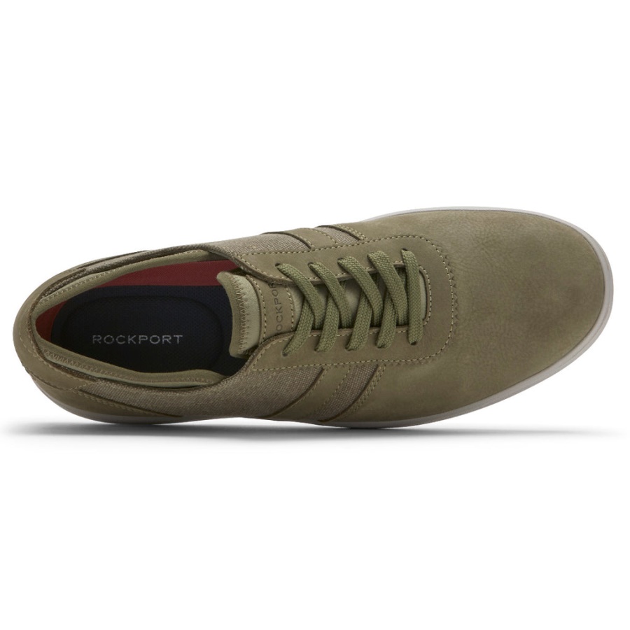 Rockport Menns Zaden 5-øye Ubal Sneaker Oliven Nubuck Canvas
