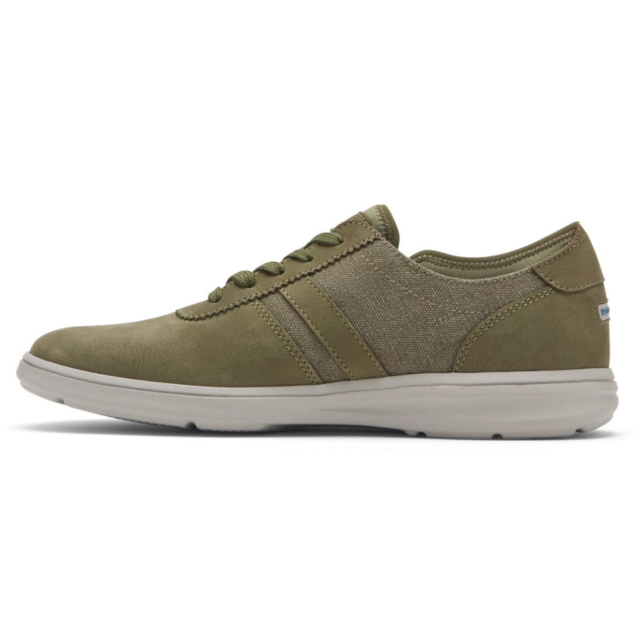 Rockport Menns Zaden 5-øye Ubal Sneaker Oliven Nubuck Canvas
