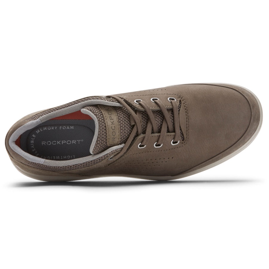 Rockport Menns Frø Oxford Sneaker Breen Preget Nubuck Semsket Skinn