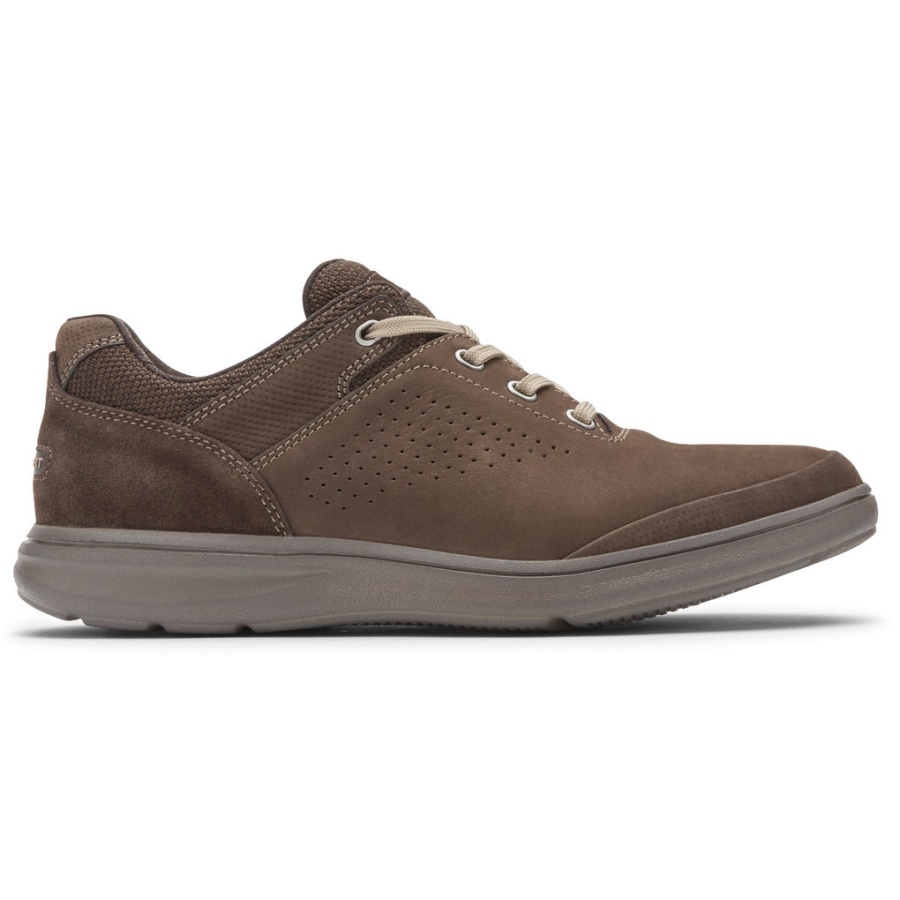 Rockport Menns Frø Oxford Sneaker Java Preget Nubuck Semsket Skinn