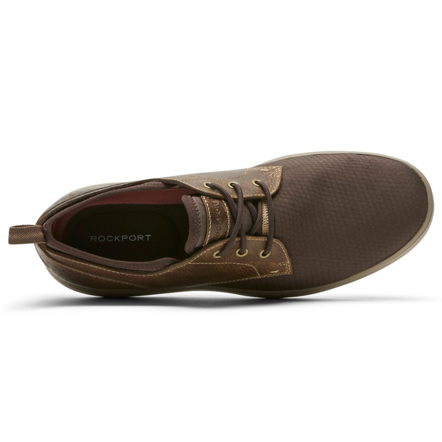 Rockport Menns Frø Vanlig Tå Oxford Barley Leather Java Semsket Skinn Rips