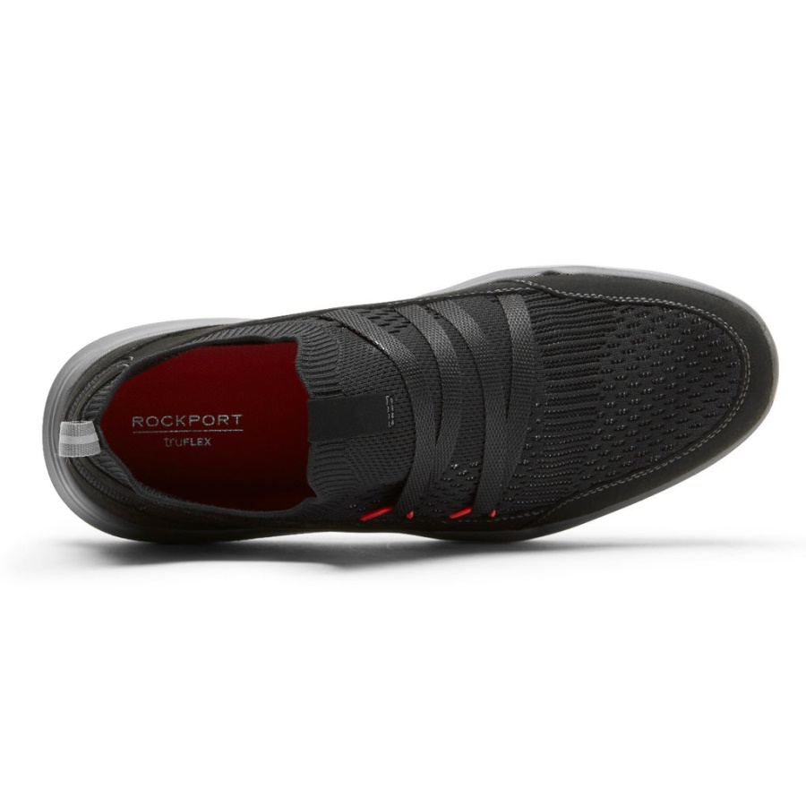 Rockport Menns Truflex Evolution Mudguard Slip-on Sneaker Svart