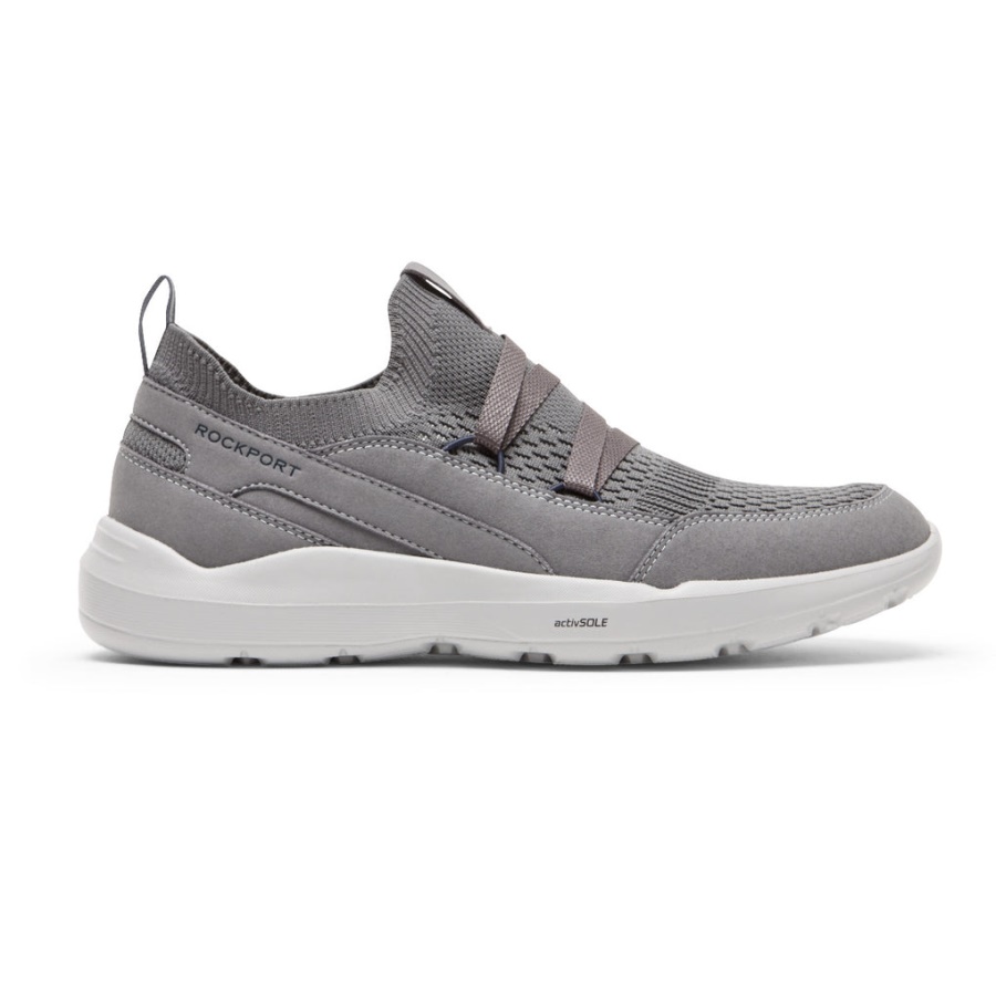 Rockport Menns Truflex Evolution Mudguard Slip-on Sneaker Stålgrå