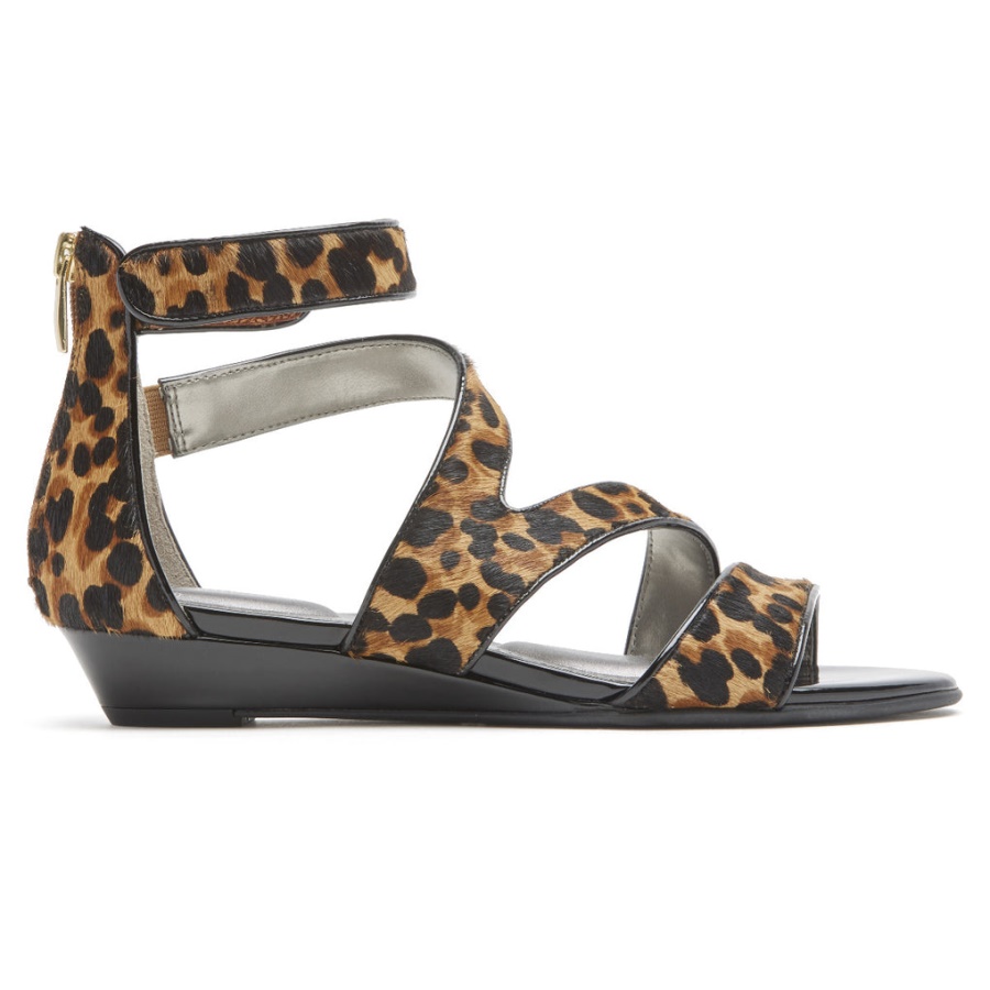 Rockport Total Motion Zandra Strappy Sandal Tan Leopard