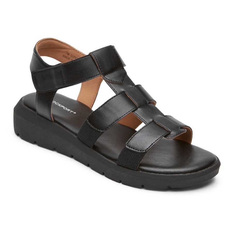 Rockport Kvinners Abbie T-rem Sandal Svart