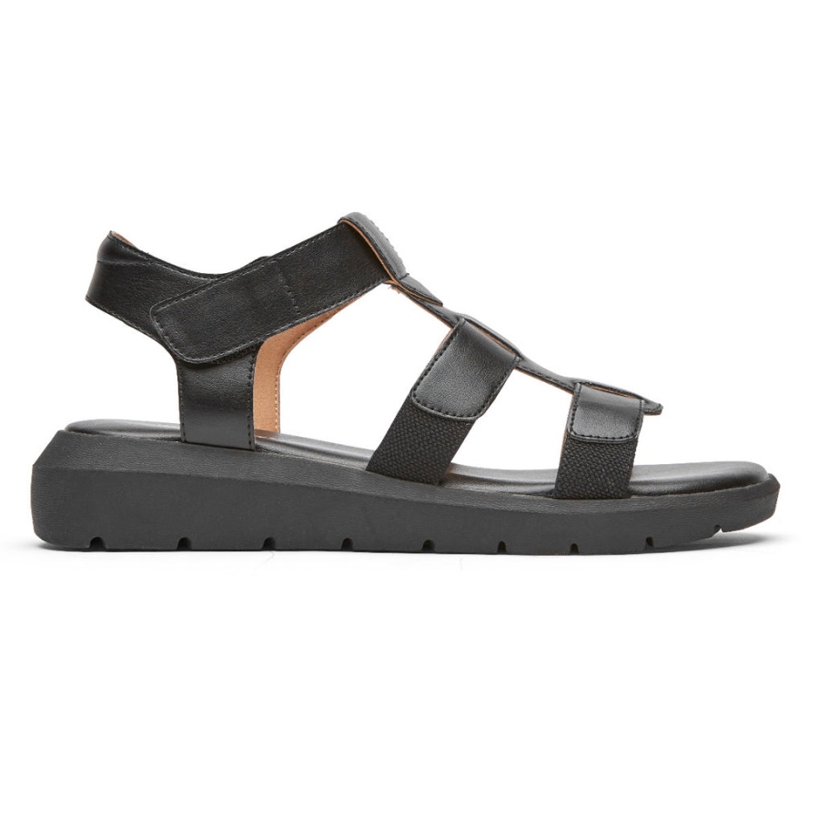 Rockport Kvinners Abbie T-rem Sandal Svart