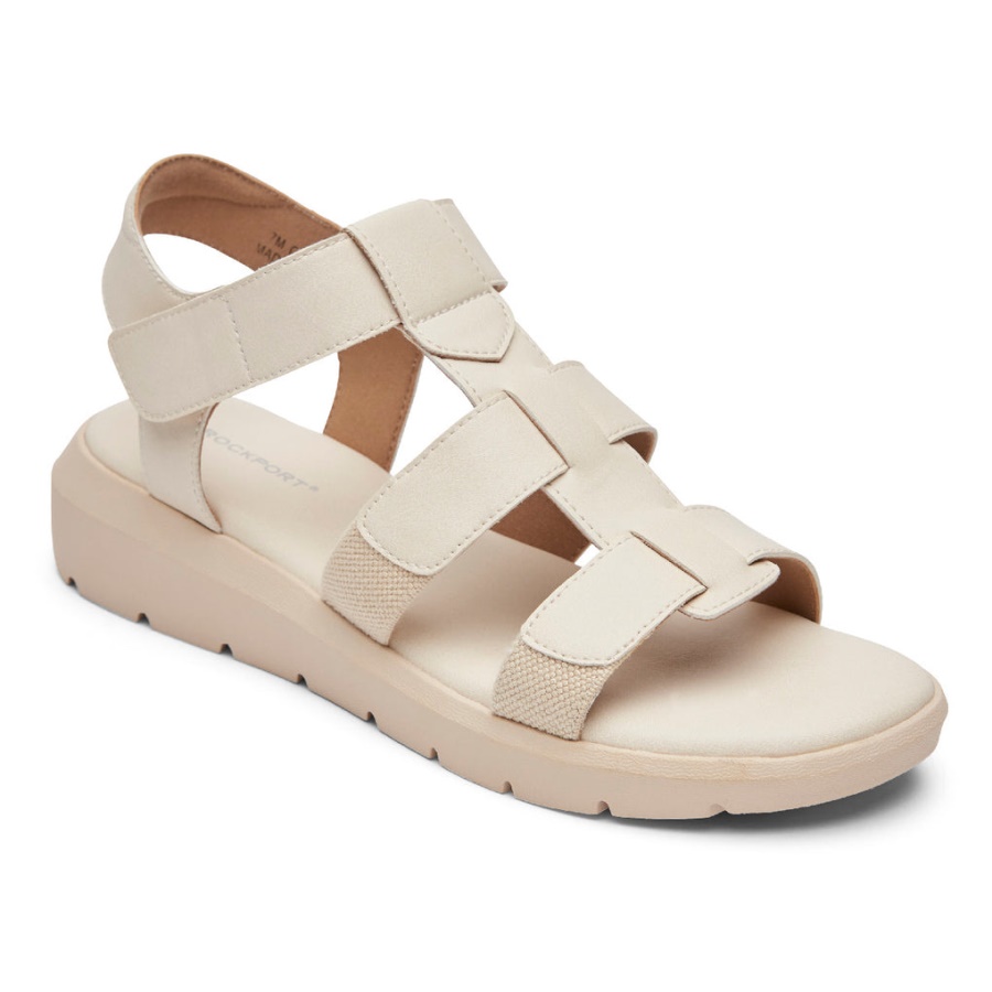 Rockport Kvinners Abbie T-rem Sandal Vanilje