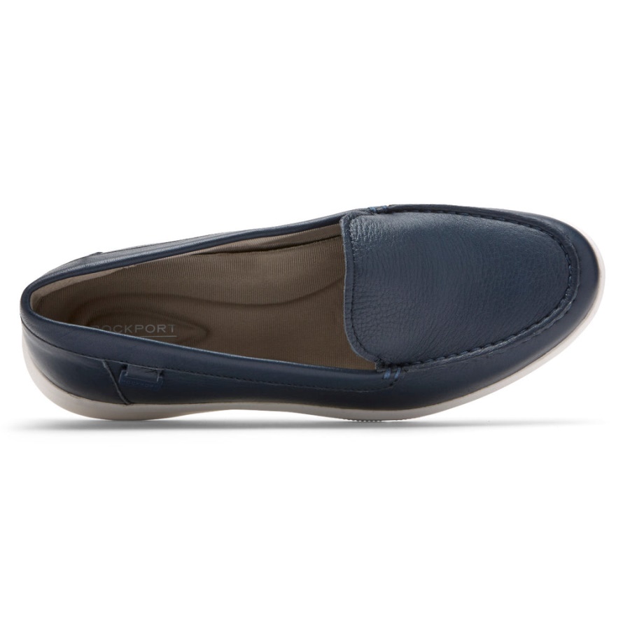 Rockport Dame Ayva Vaskbar Loafer Marine Vaskbart Skinn