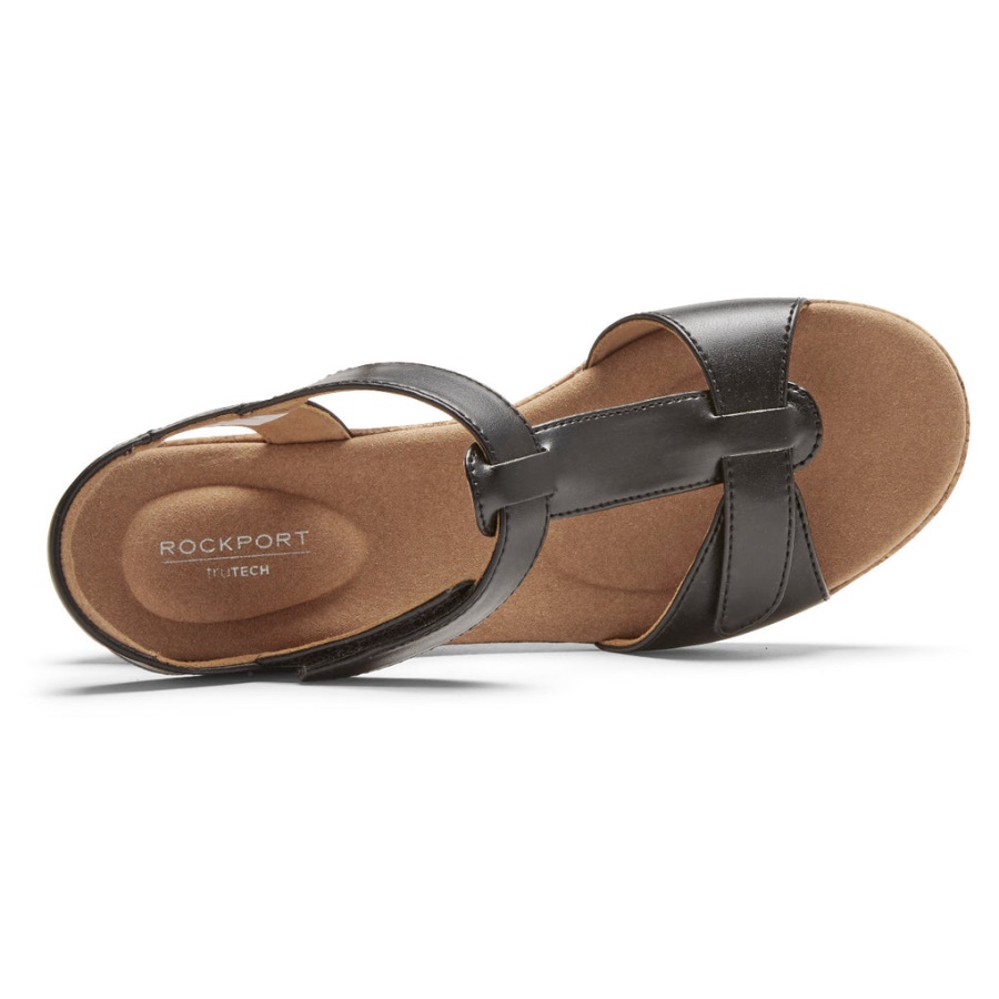 Rockport Kvinners Blanca T-rem Sandal Svart