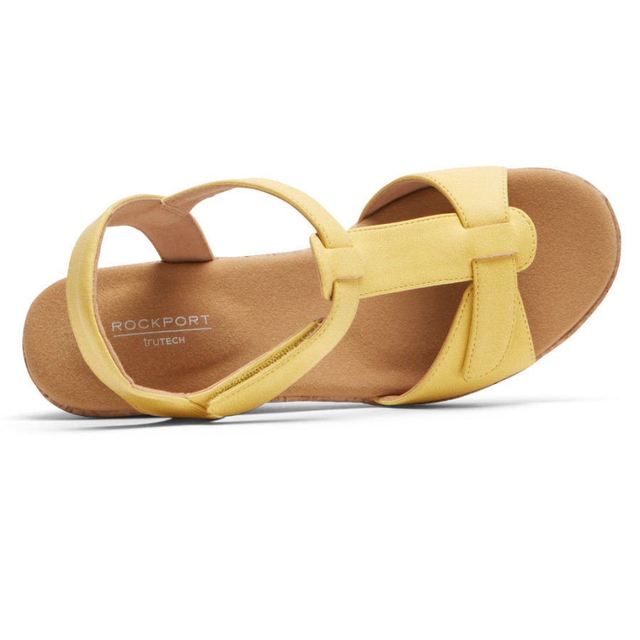 Rockport Kvinners Blanca T-rem Sandal Gul