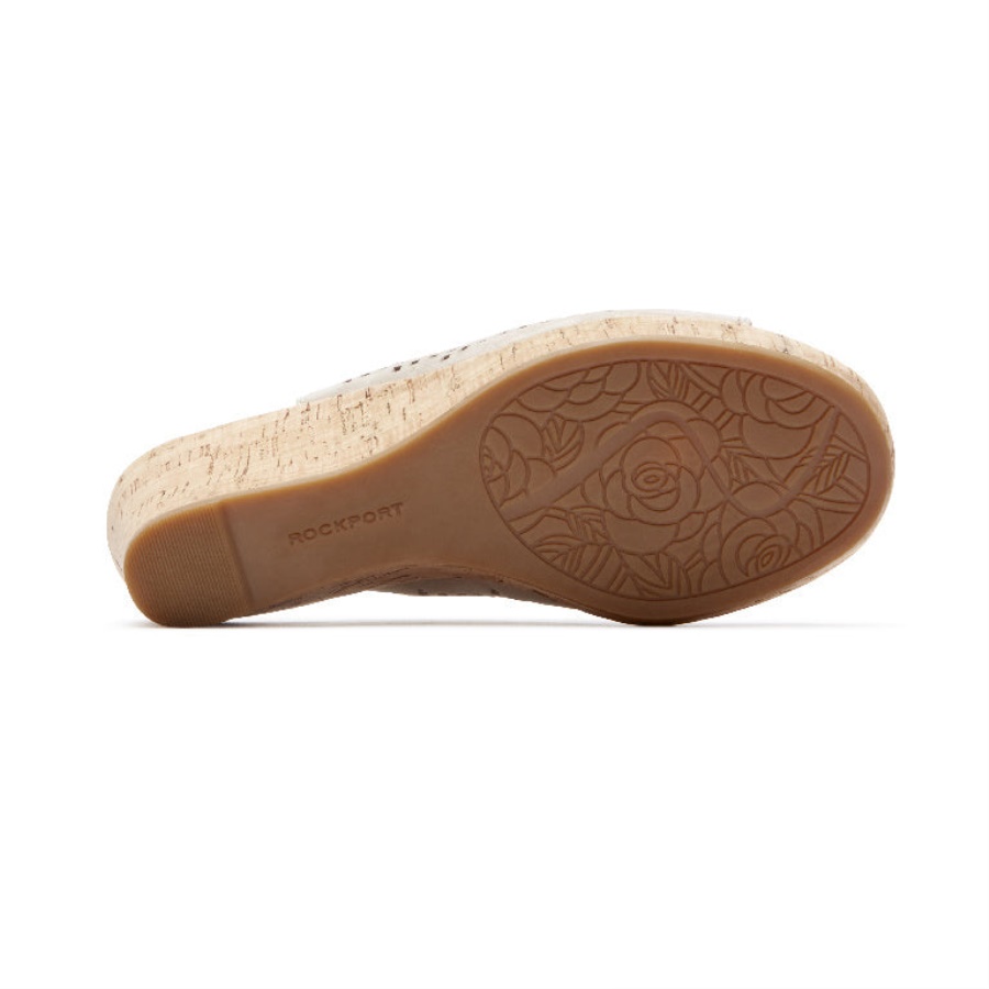 Rockport Kvinners Briah Perf Slynge Sandal Taupe Skinn