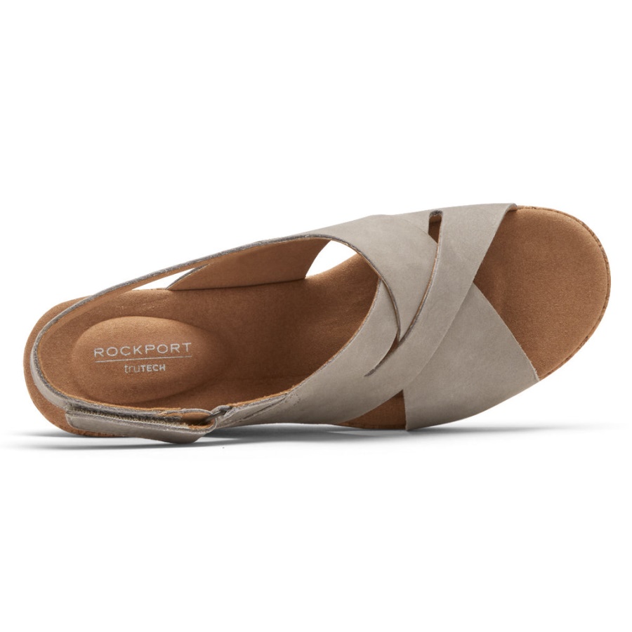 Rockport Kvinners Briah Slot Slingback Sandal Dove Nubuck