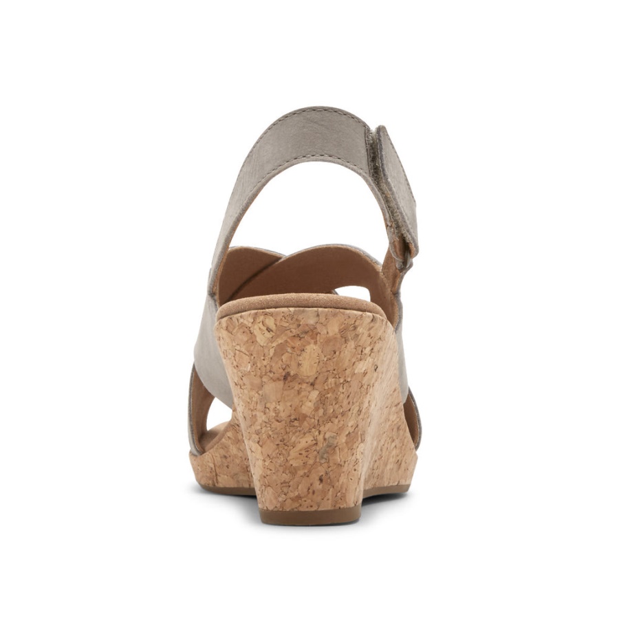 Rockport Kvinners Briah Slot Slingback Sandal Dove Nubuck
