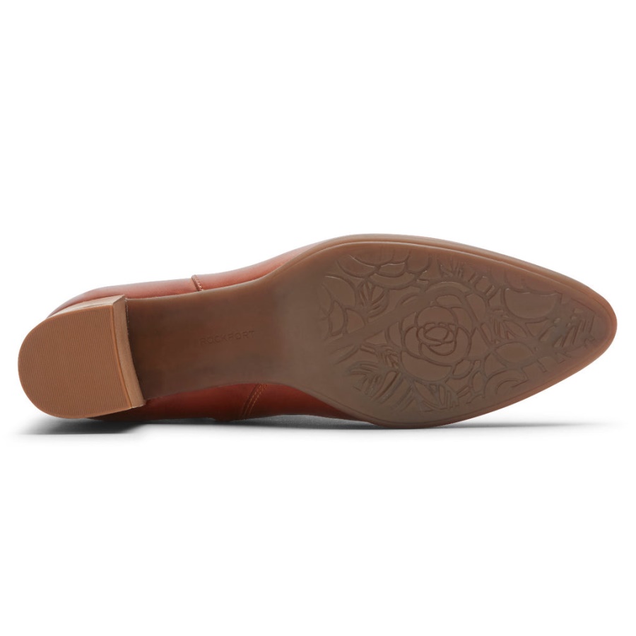 Rockport Dames Camdyn Bootie Tan Skinn Vanntett