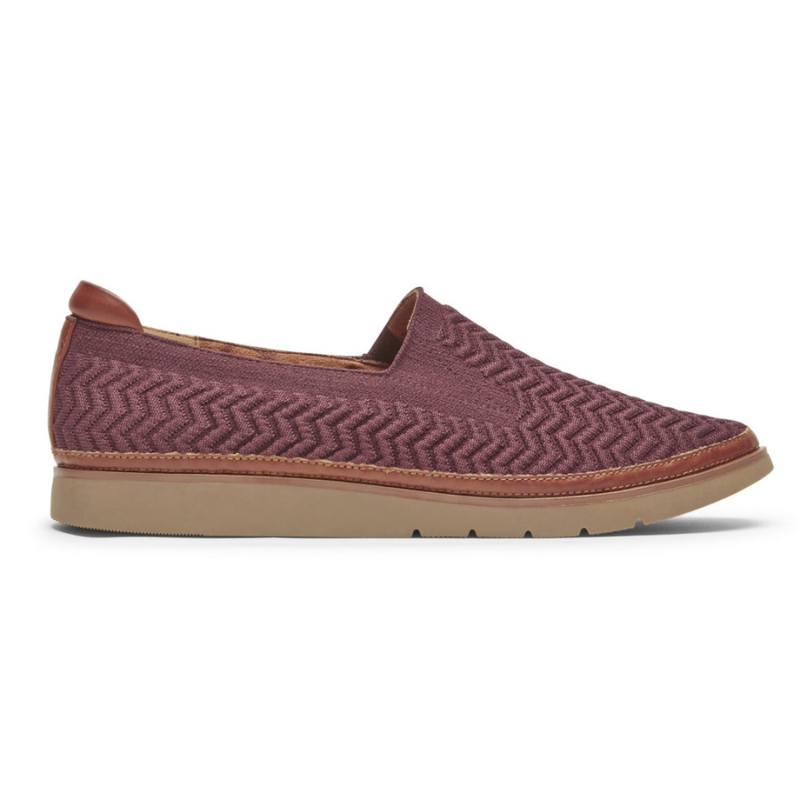 Rockport Dame Cobb Hill Camryn Slip-on Aubergine Tekstil øko