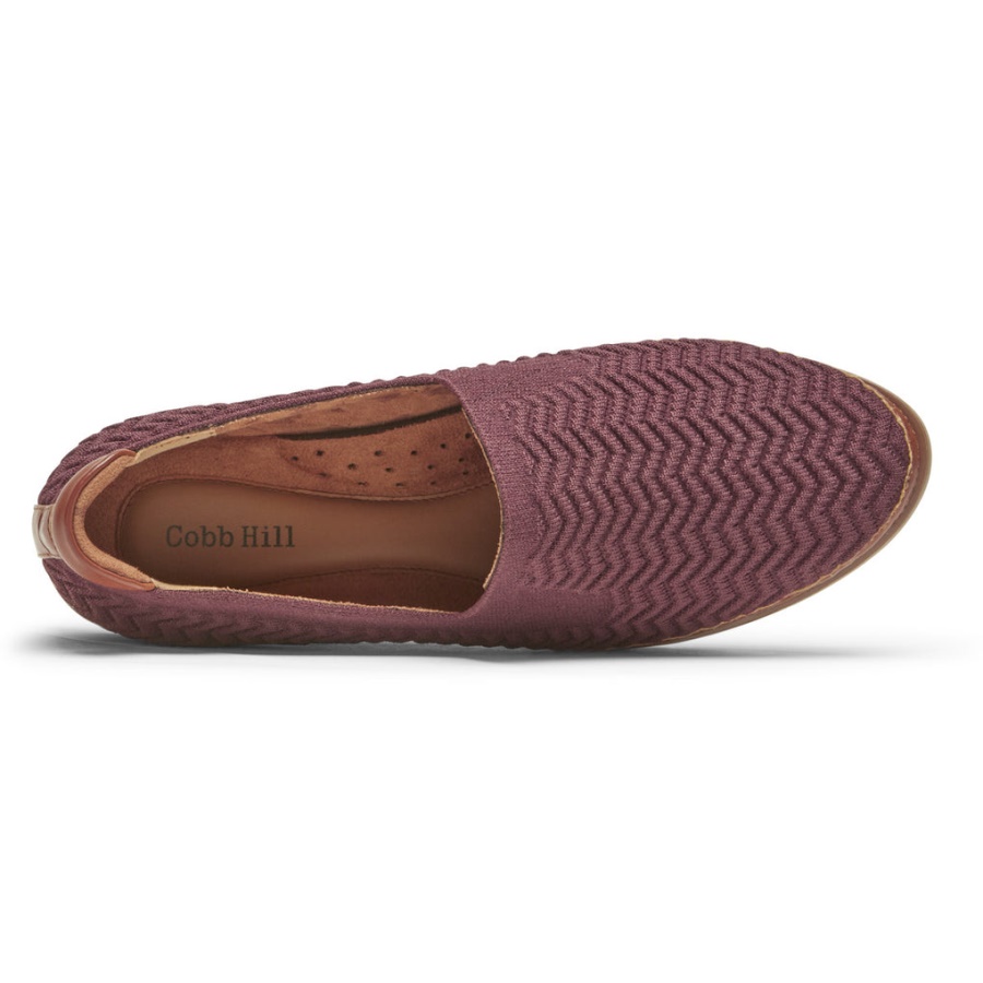 Rockport Dame Cobb Hill Camryn Slip-on Aubergine Tekstil øko