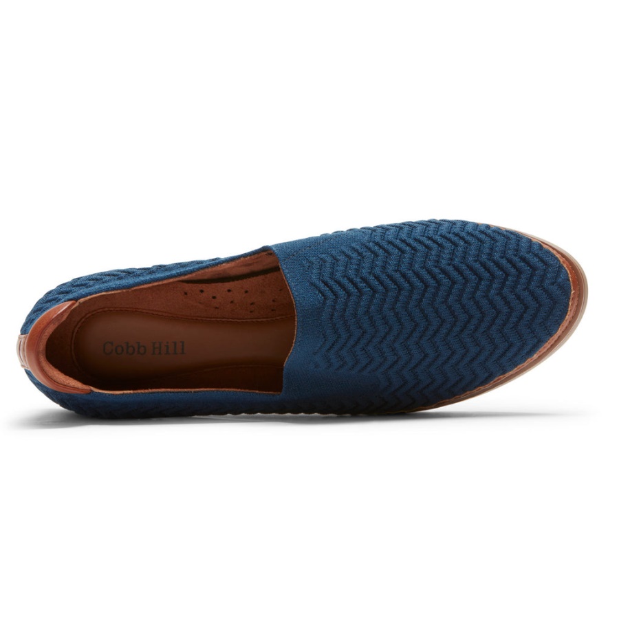 Rockport Dame Cobb Hill Camryn Slip-on Stein Blå Tekstil øko