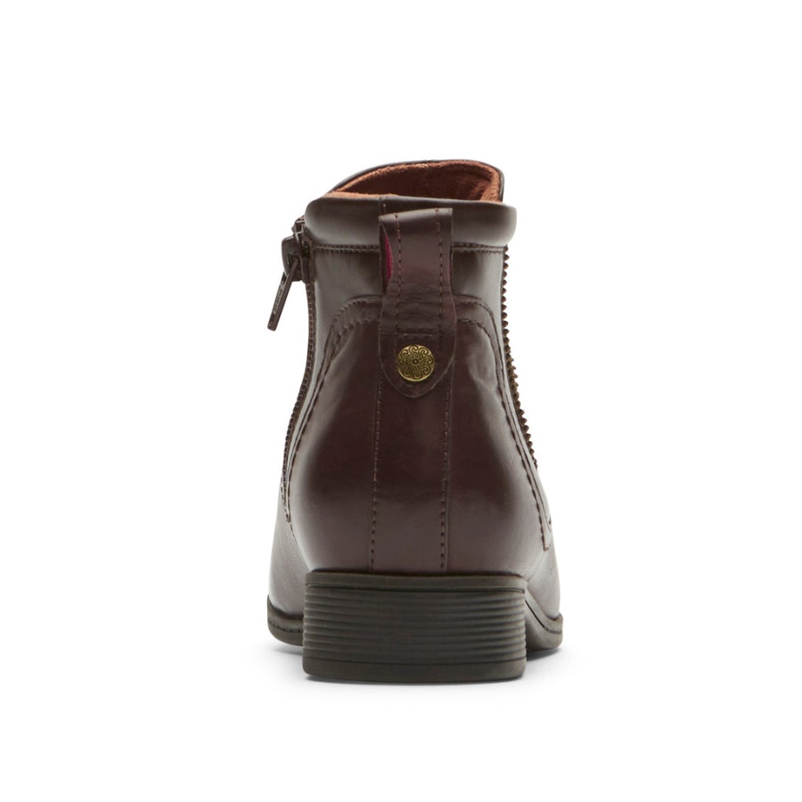 Rockport Kvinners Crosbie Gore Bootie Brun