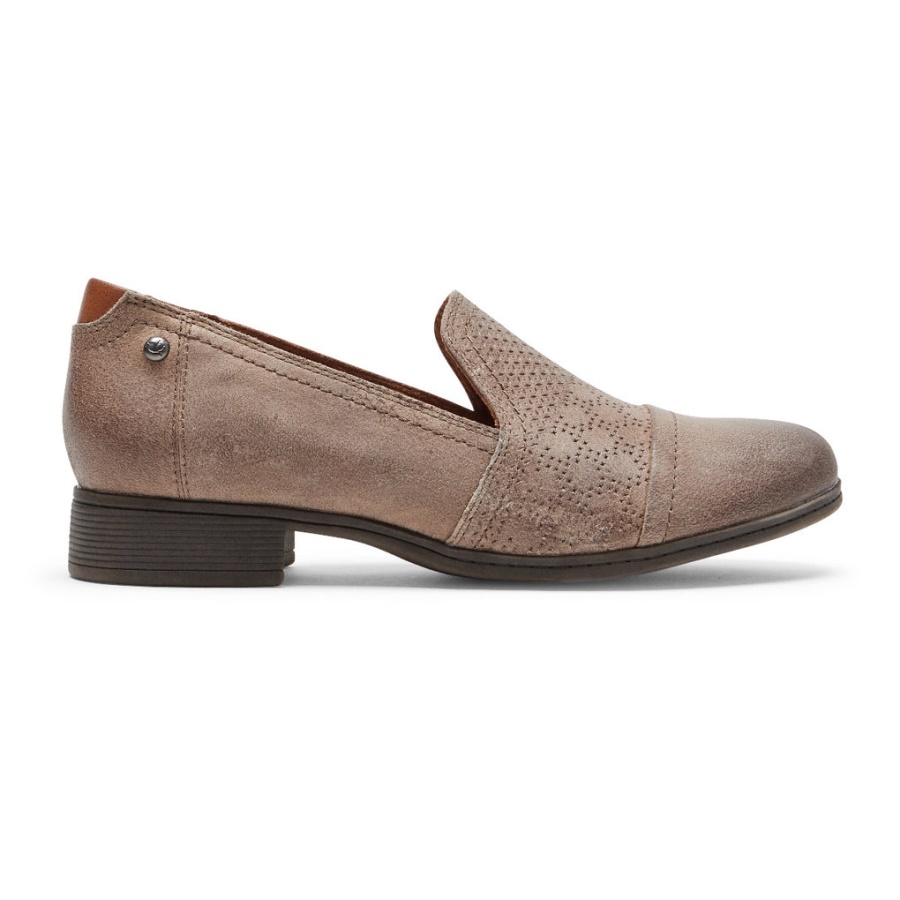 Rockport Crosbie Slip-on Taupe For Kvinner
