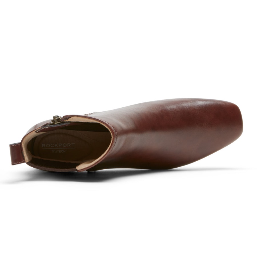Rockport Kvinners Deidra Bootie Cognac Lthr