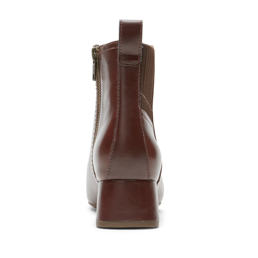 Rockport Kvinners Deidra Bootie Cognac Lthr