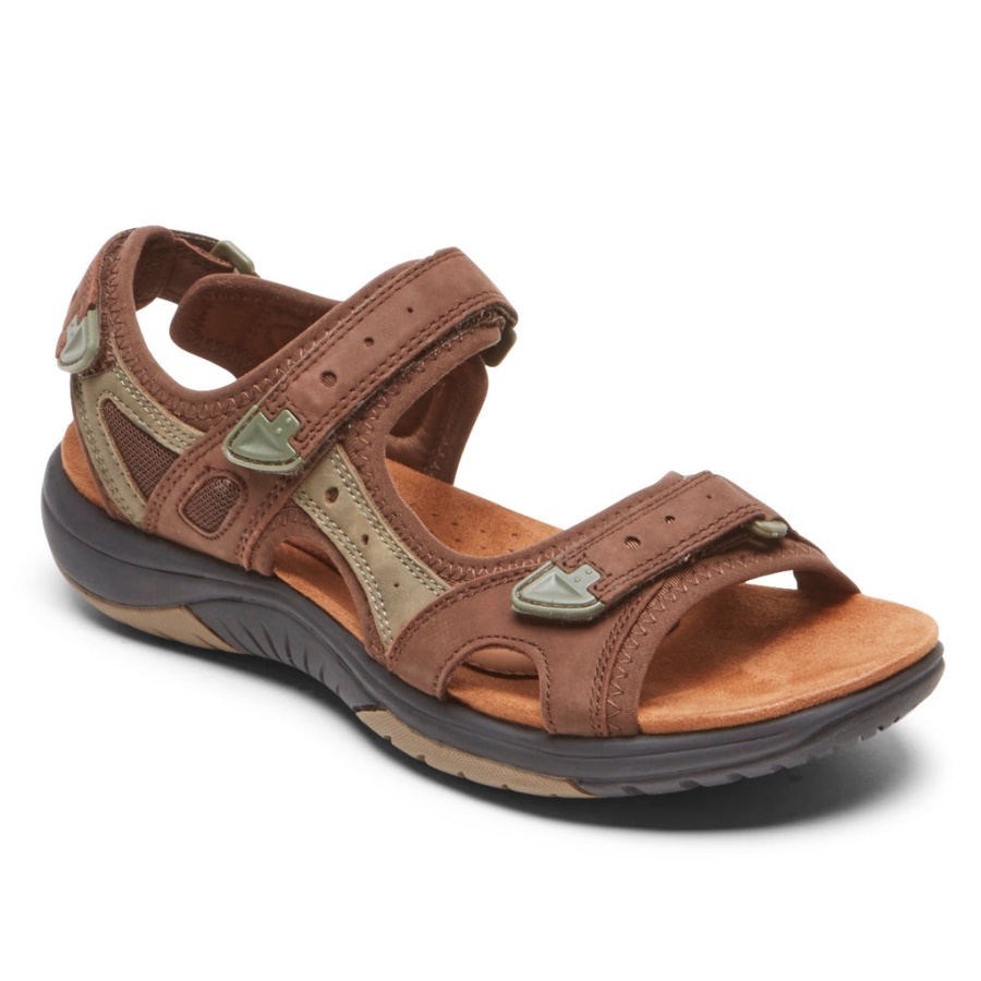 Rockport Dame Fiona Justerbar Sandal Brun Multi