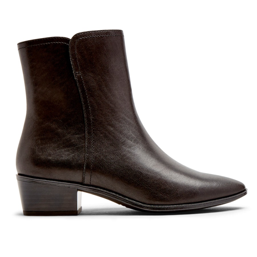 Rockport Dame Geovana Mid Boot Svart Skinn Vanntett