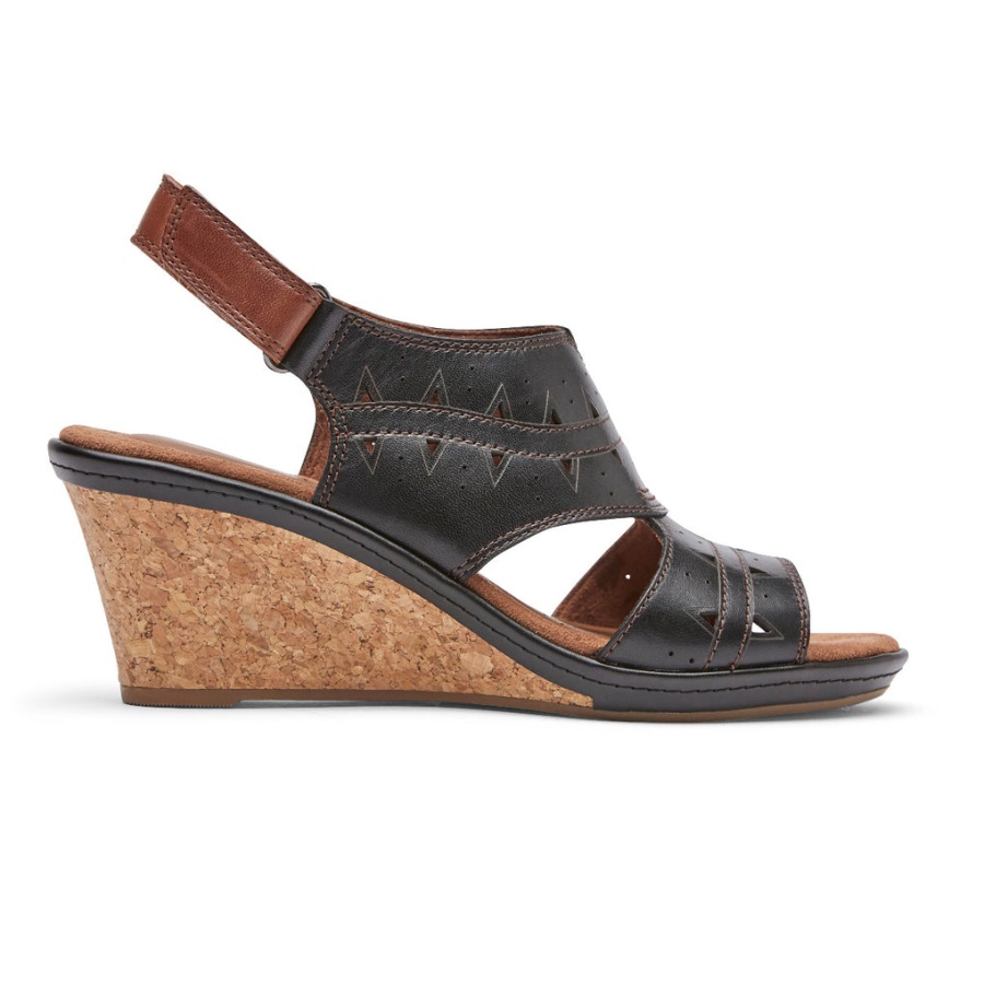 Rockport Dame Janna Perforert Slingback Svart