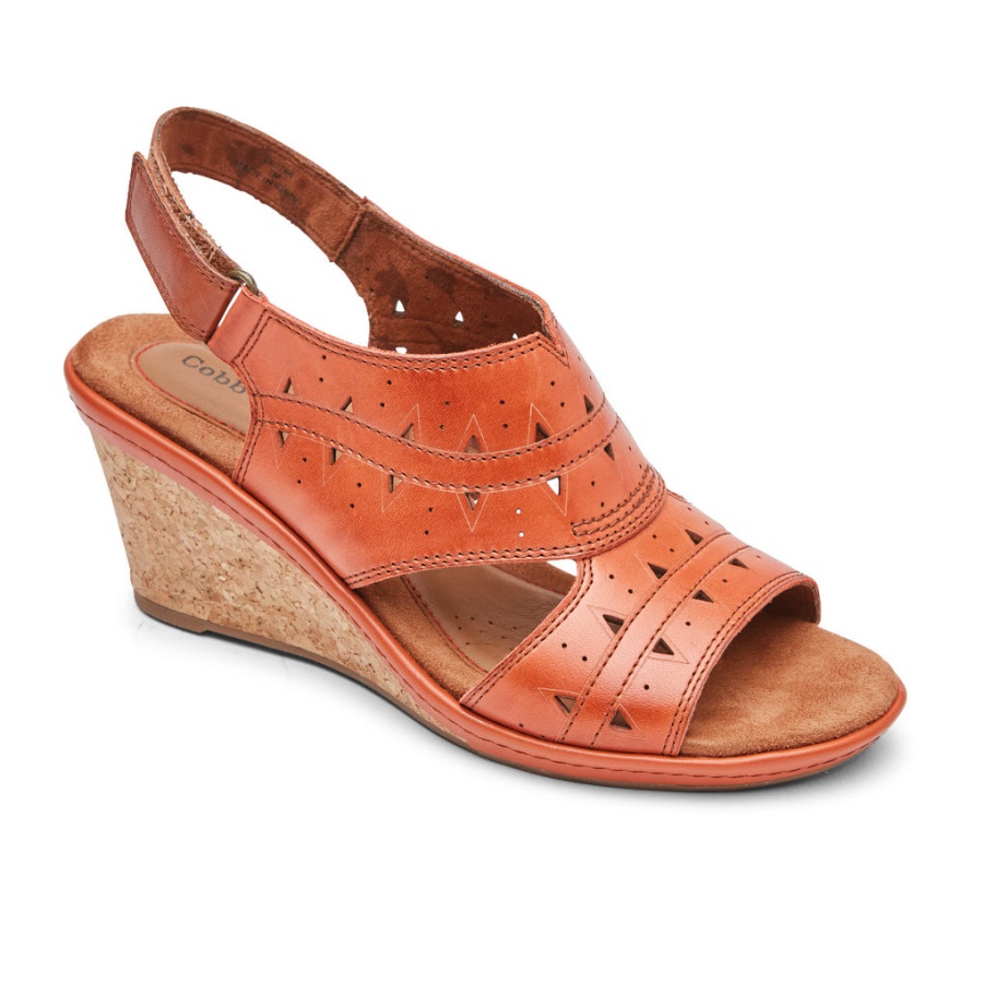 Rockport Dame Janna Perforert Slingback Russet