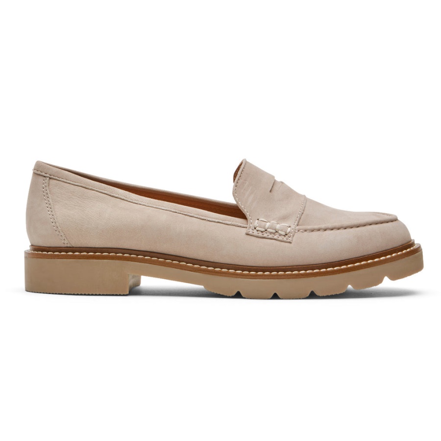 Rockport Dame Kacey Penny Loafer Taupe Nubuck