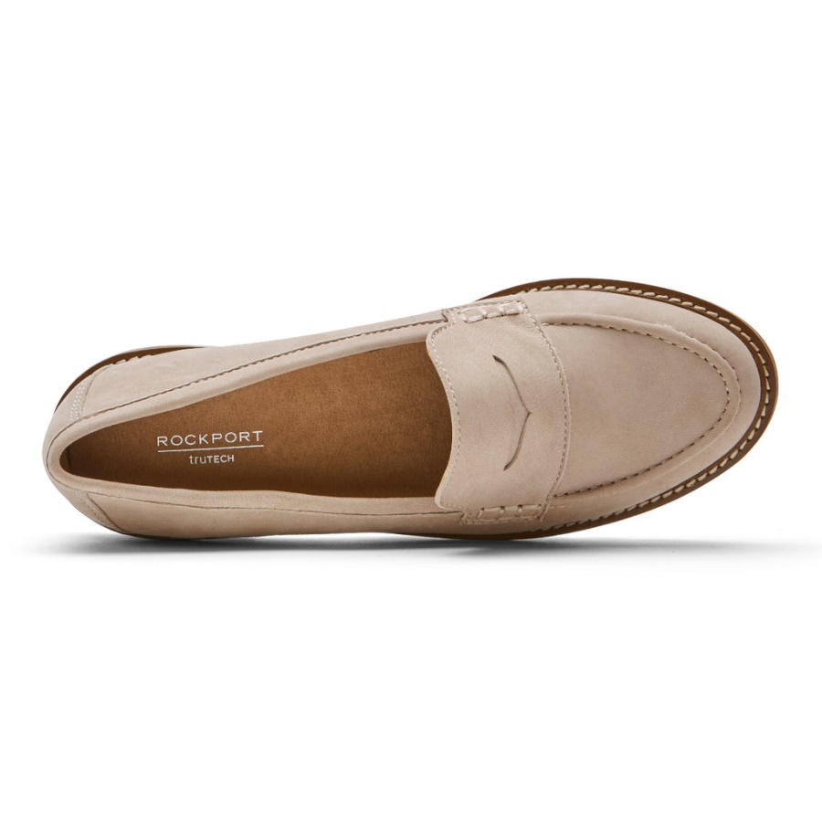 Rockport Dame Kacey Penny Loafer Taupe Nubuck